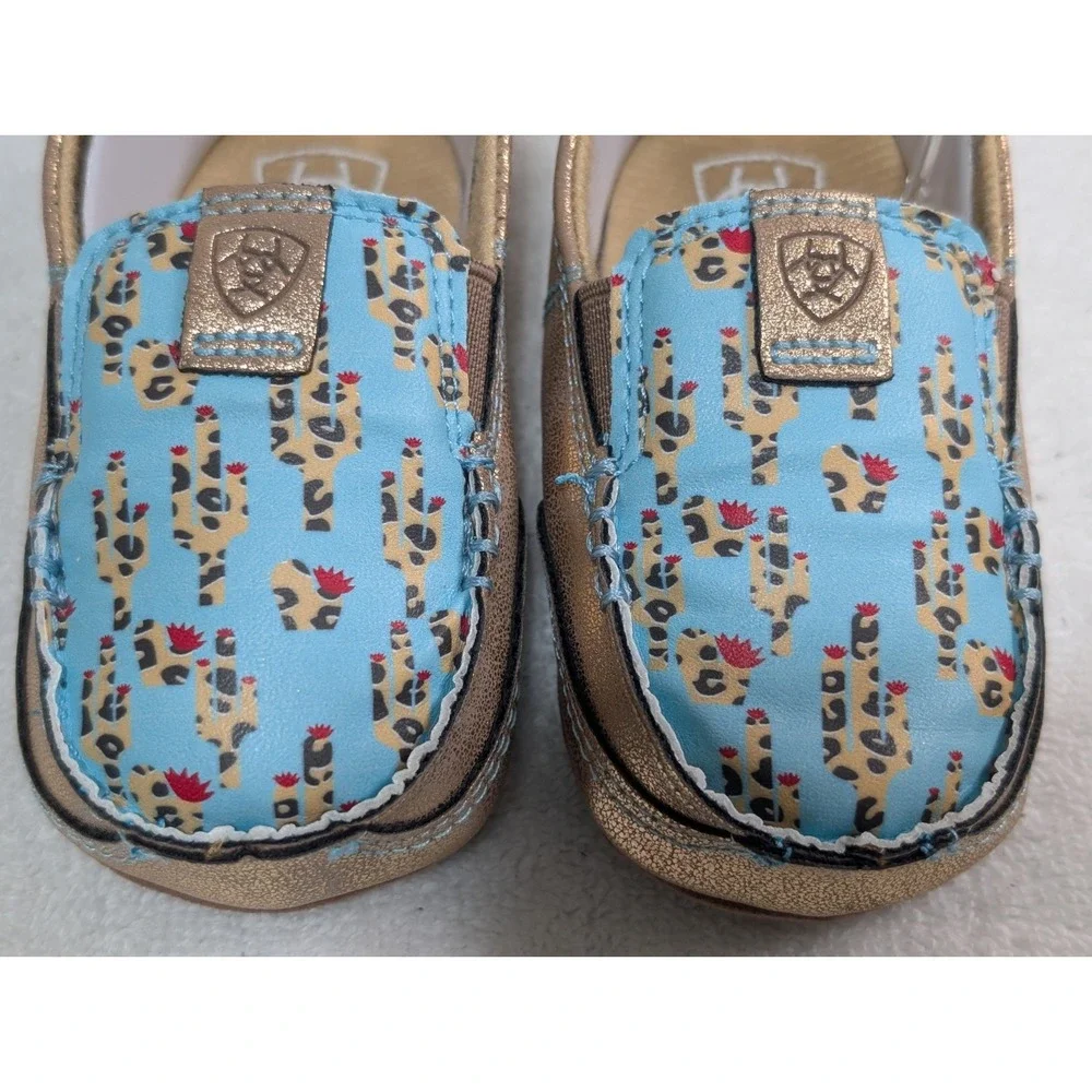 Ariat Lil' Stompers Piper Cruiser Moccasin Slip-On Shoe Leopard Cactus Infant 3